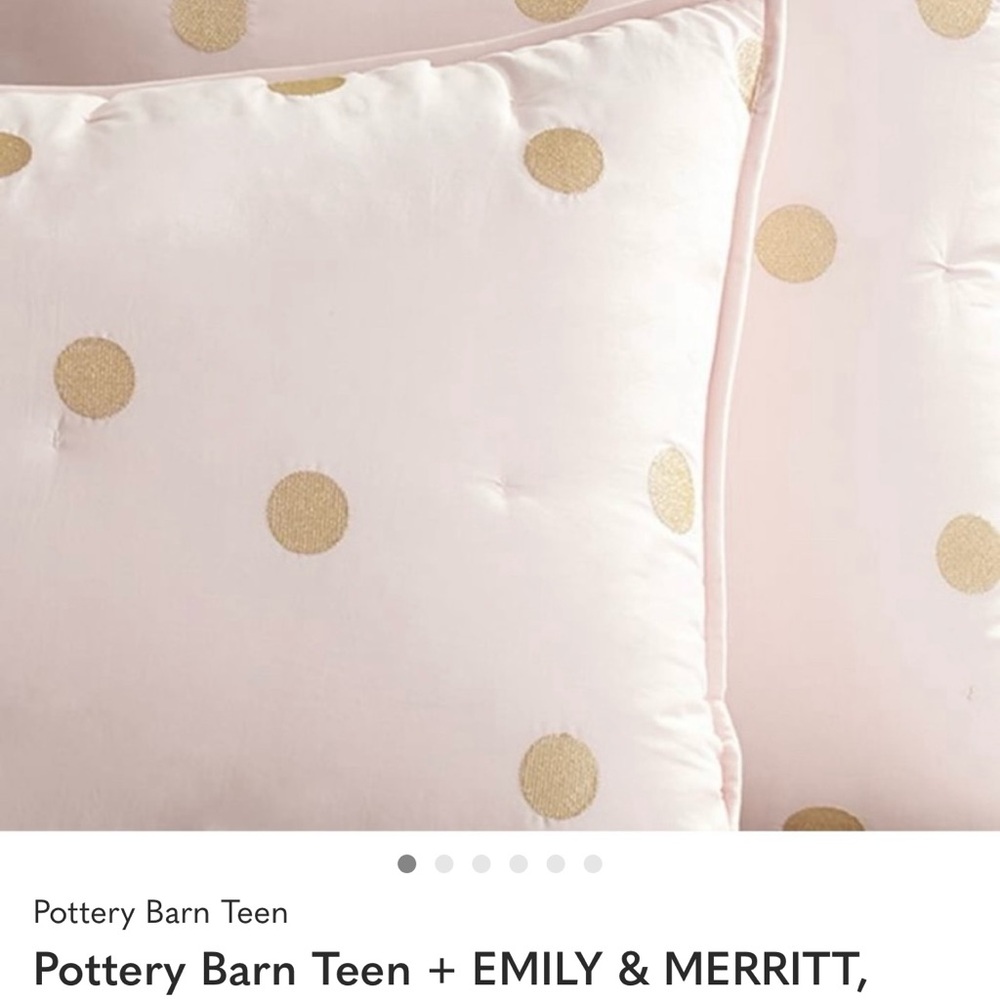 Pottery Barn Teen Gold Dot Sham.  Set of 2.  NWT. European Square Shams.
